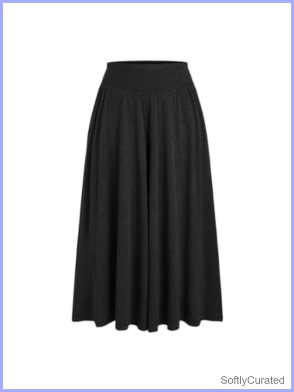 Plus Size Wide Leg Palazzo Pants High Stretch Knit Pull On Pockets